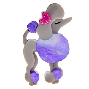 Acrylic Poodle Brooches For Women Acetate Fiber Handmade Animal Pin Dog Jewelry