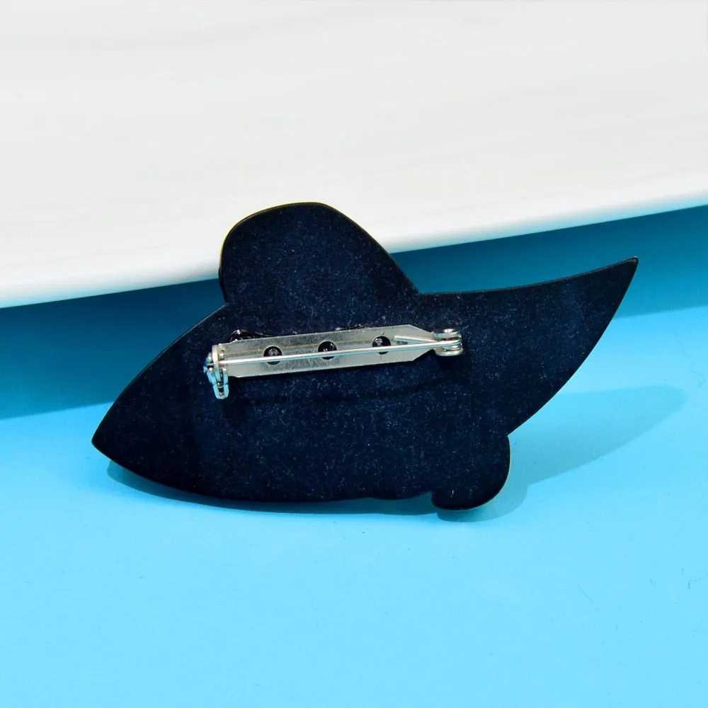 Acrylic Wear Big Hat Beautiful Lady Brooch Acetate Fiber Pin Elegant Women
