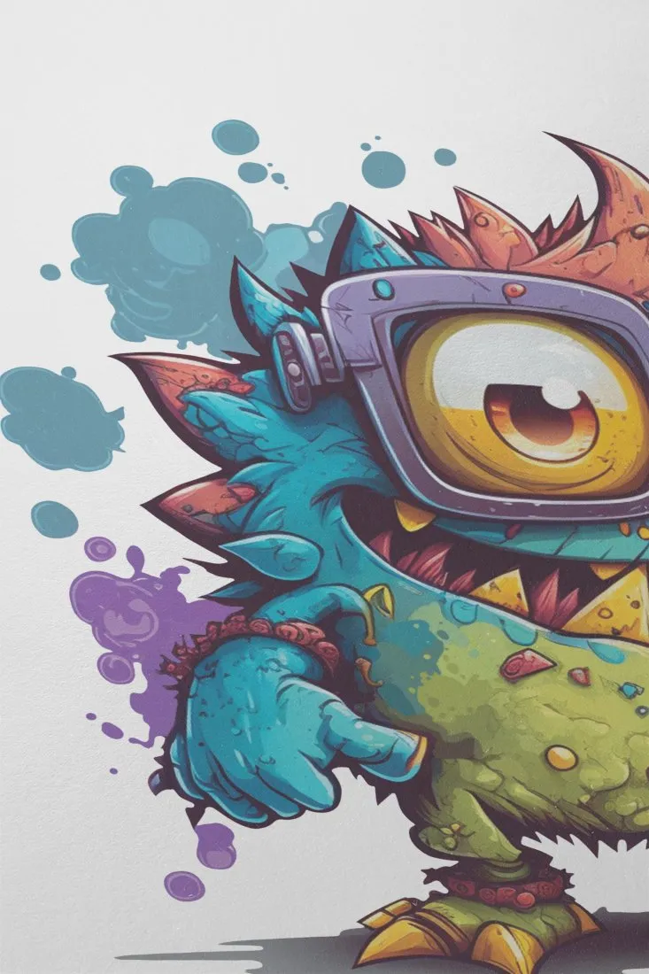 Adorable Brightly-Colored Monster