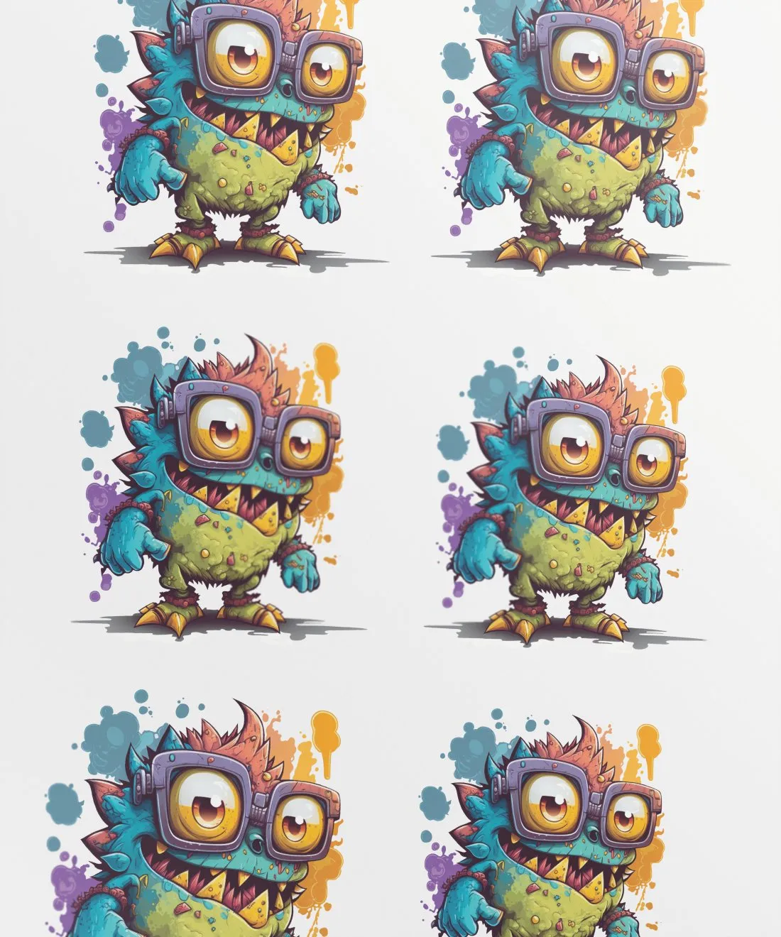 Adorable Brightly-Colored Monster
