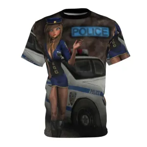 Adorable Cartoon Policewoman Uniform T-Shirt
