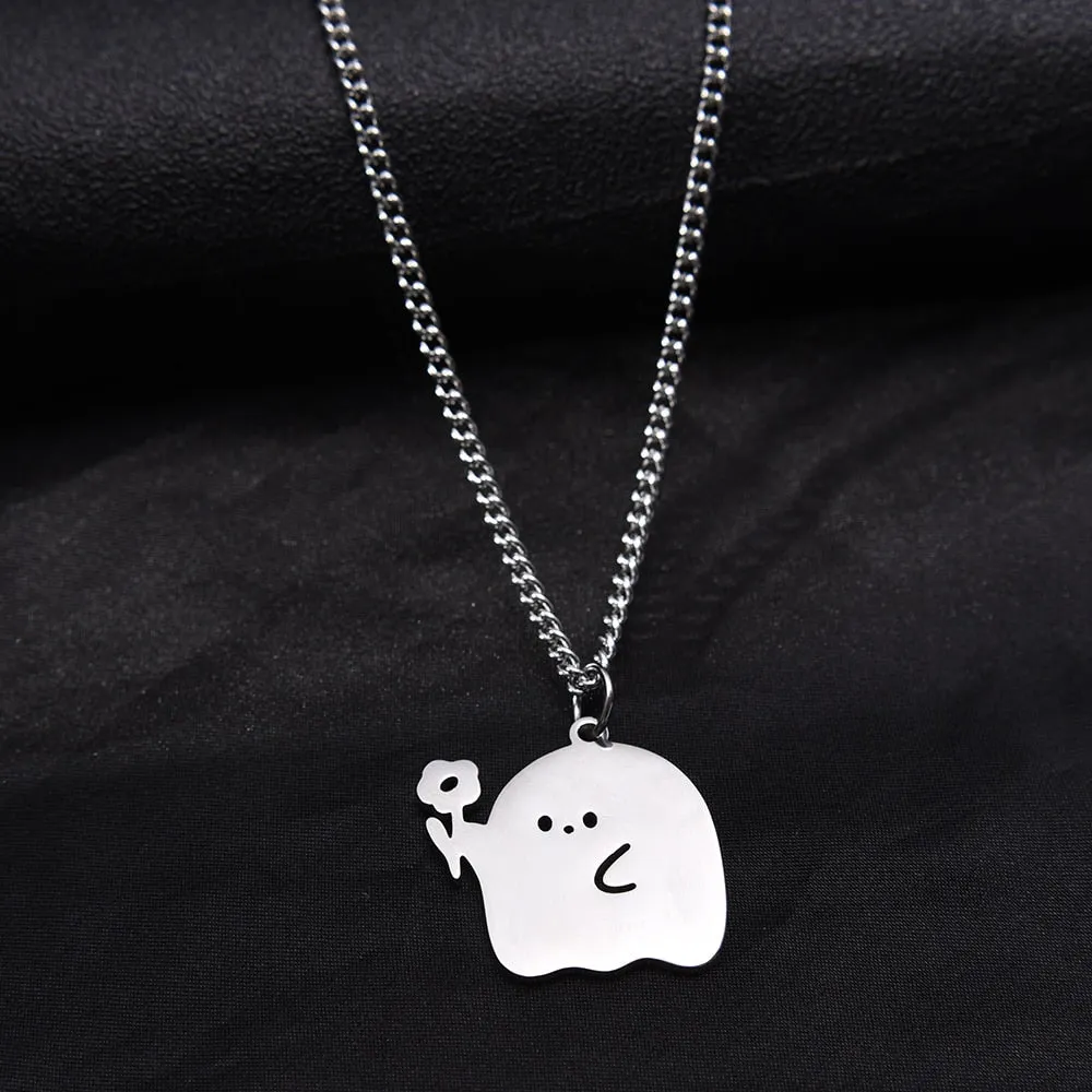 Adorable Ghost Couple Pendant Necklaces