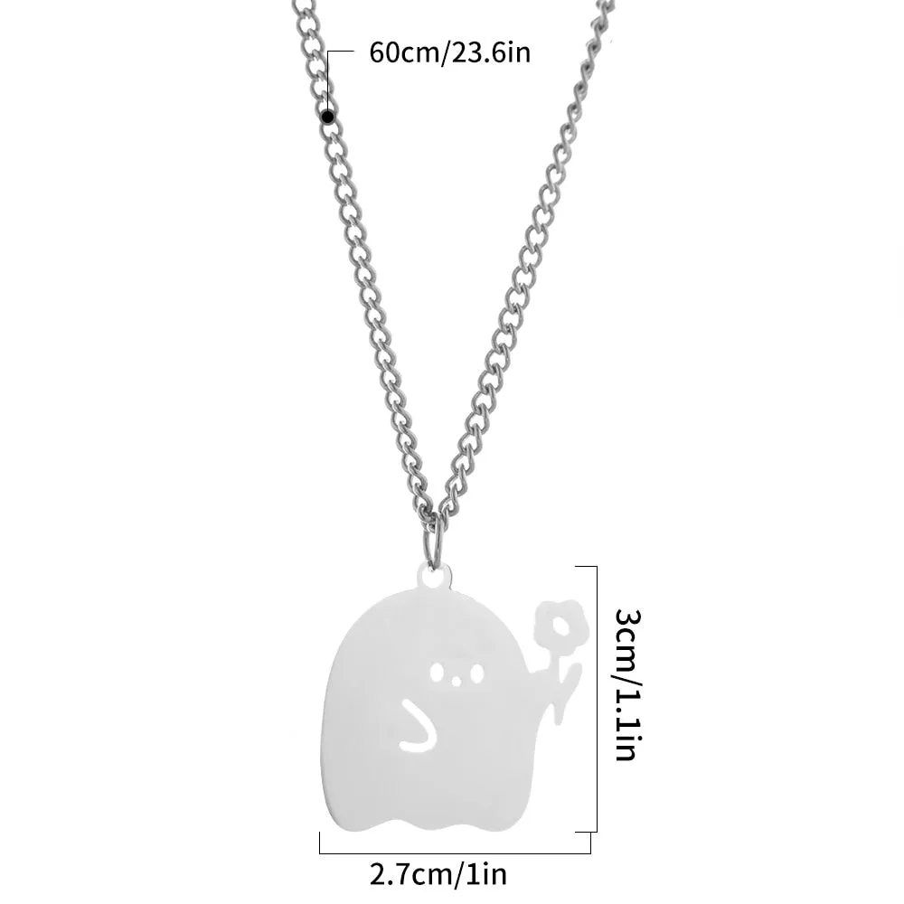 Adorable Ghost Couple Pendant Necklaces