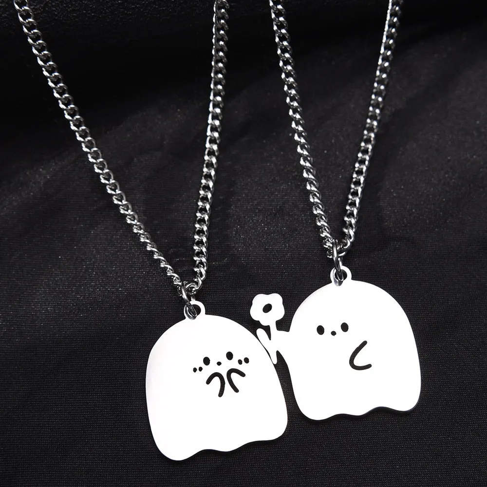 Adorable Ghost Couple Pendant Necklaces