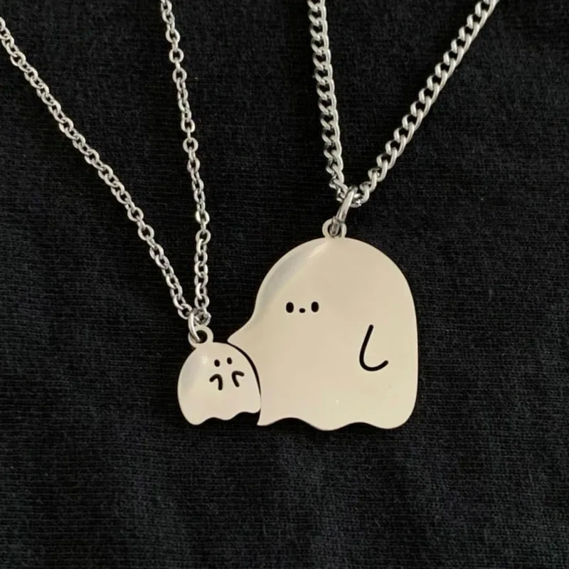 Adorable Ghost Couple Pendant Necklaces