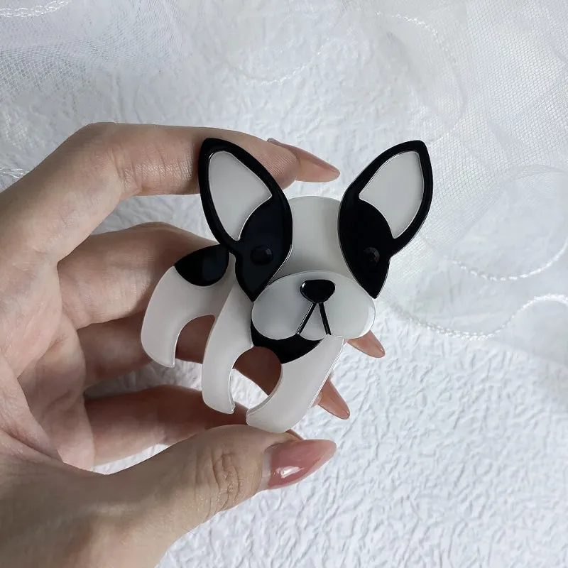 Adorable Handmade Cartoon Dog Acrylic Brooch Pin