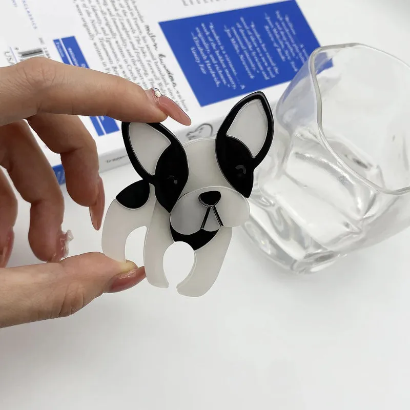 Adorable Handmade Cartoon Dog Acrylic Brooch Pin