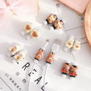 Adorable Milk Coffee Cartoon Cable Protector for Charging & Headphones