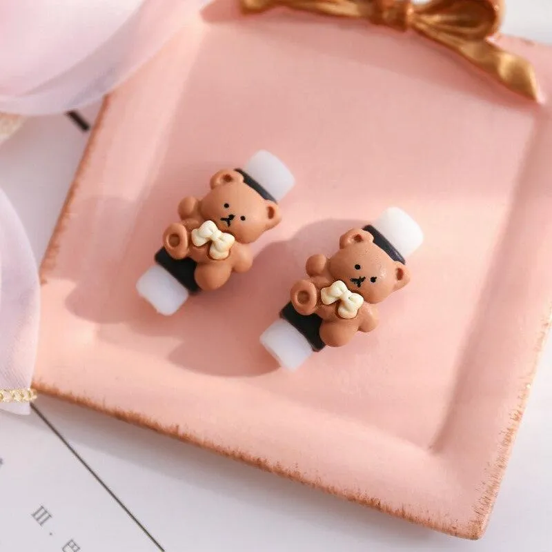 Adorable Milk Coffee Cartoon Cable Protector for Charging & Headphones
