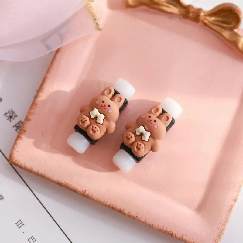 Adorable Milk Coffee Cartoon Cable Protector for Charging & Headphones
