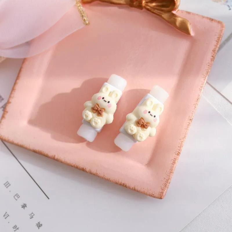 Adorable Milk Coffee Cartoon Cable Protector for Charging & Headphones
