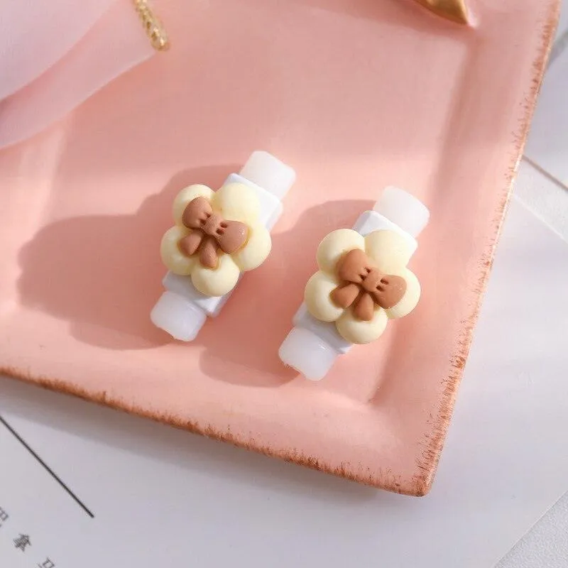 Adorable Milk Coffee Cartoon Cable Protector for Charging & Headphones