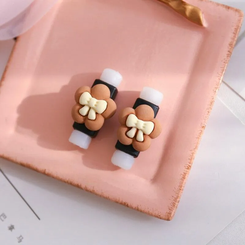 Adorable Milk Coffee Cartoon Cable Protector for Charging & Headphones