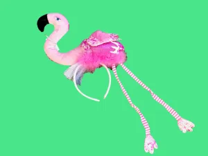 Adult: Flamingo hot pink sequin and tulle headband