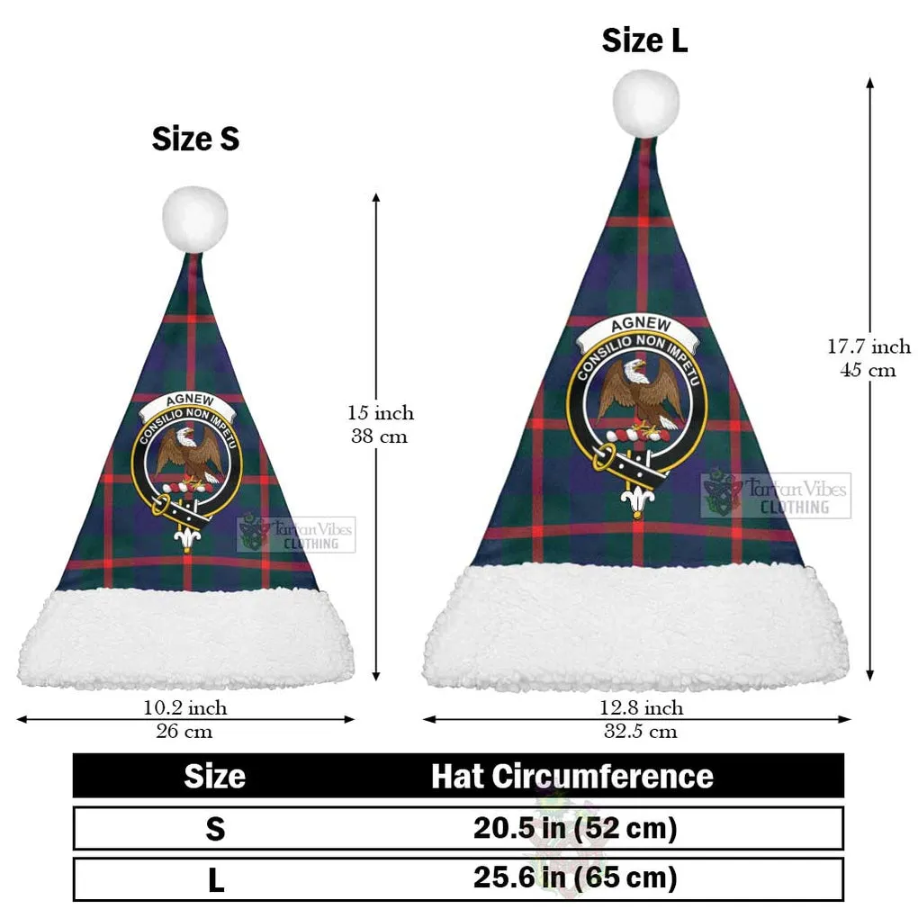 Agnew Tartan Christmas Santa Hats with Family Crest