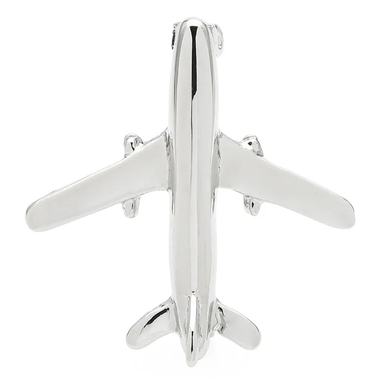 Airplane Brooches Women Men 2-color Metal Plane Transportation Office Casual Brooch