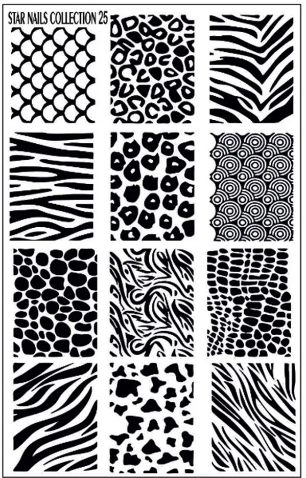 AK (STAR NAILS) COLLECTION 25 Stamping plate