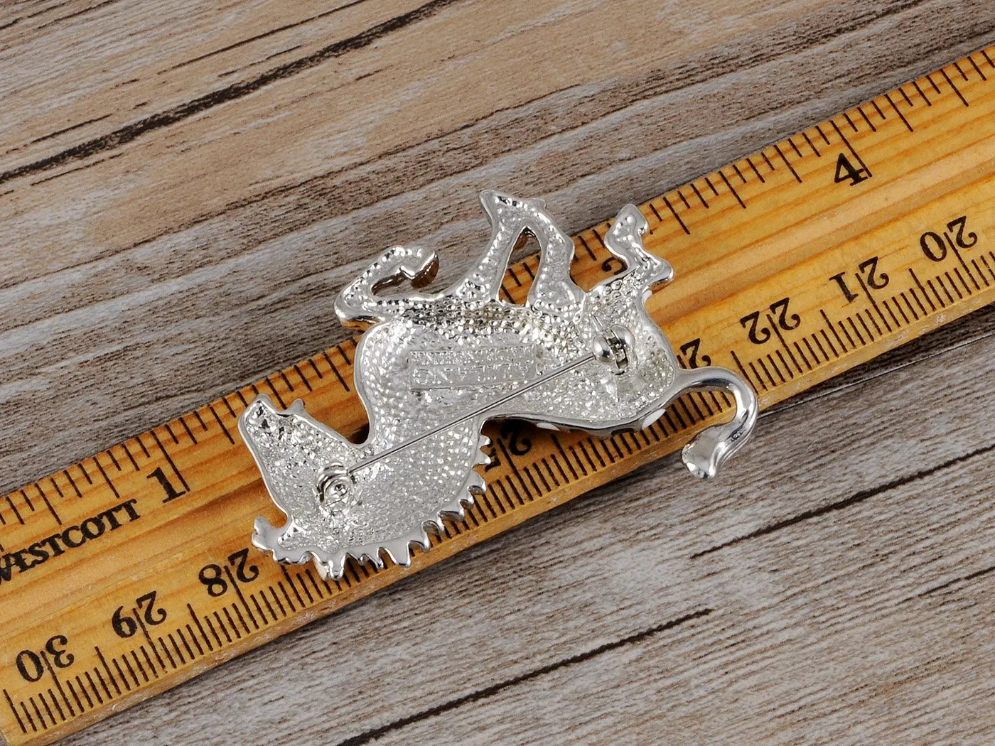 Alilang Silvery Tone Black White Striped African Zebra Horse Brooch Pin