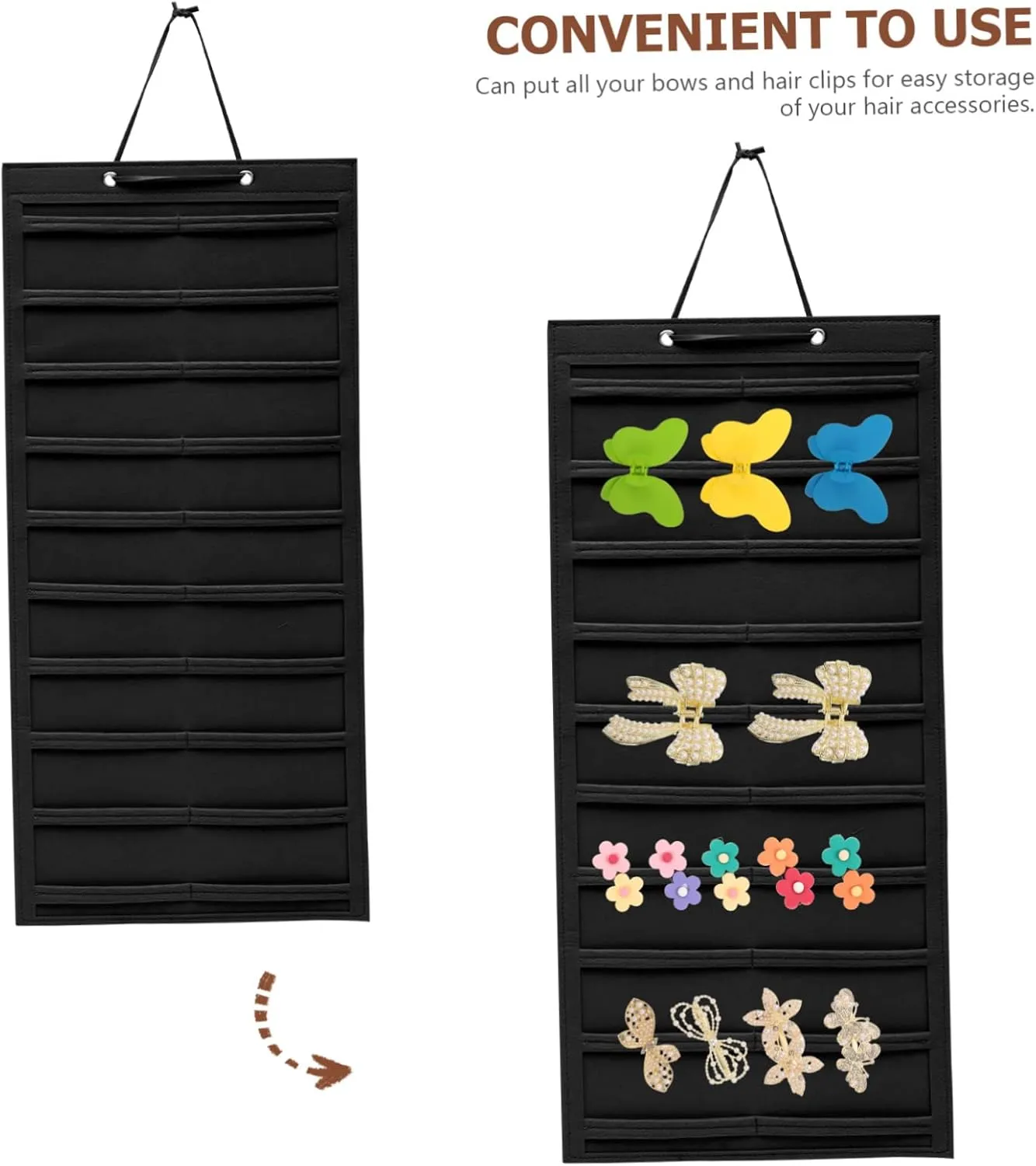 Alipis 2pcs Hairpin Storage Stand Wall Hanging Hair Clip Bowknot Hanger Claw Clip Organizer Rack
