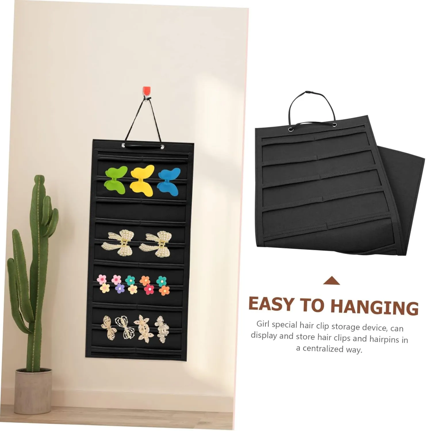 Alipis 2pcs Hairpin Storage Stand Wall Hanging Hair Clip Bowknot Hanger Claw Clip Organizer Rack