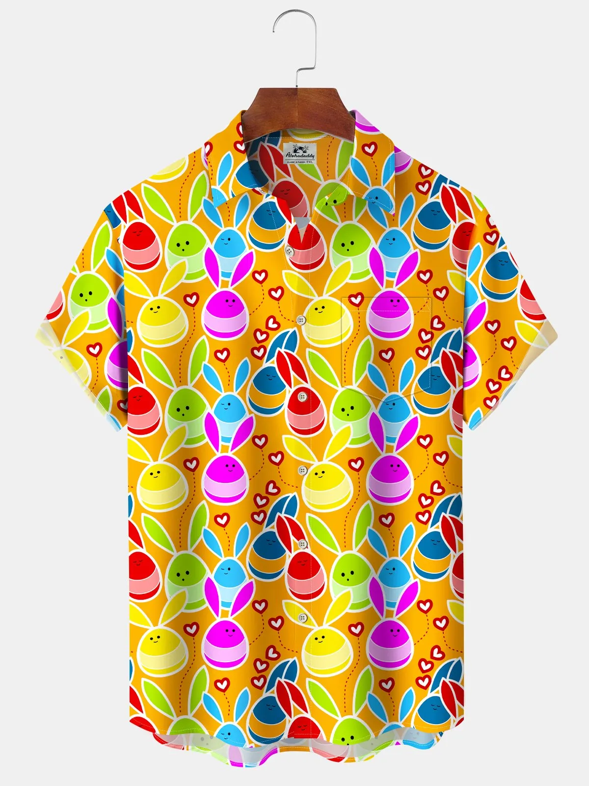Alohadaddy Men's Holiday Cartoon Easter Bunny Shirt