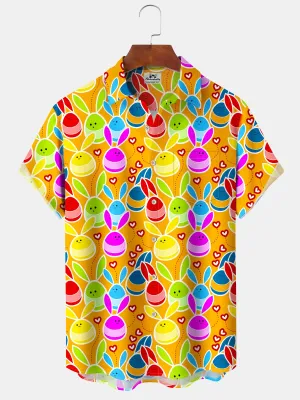 Alohadaddy Men's Holiday Cartoon Easter Bunny Shirt