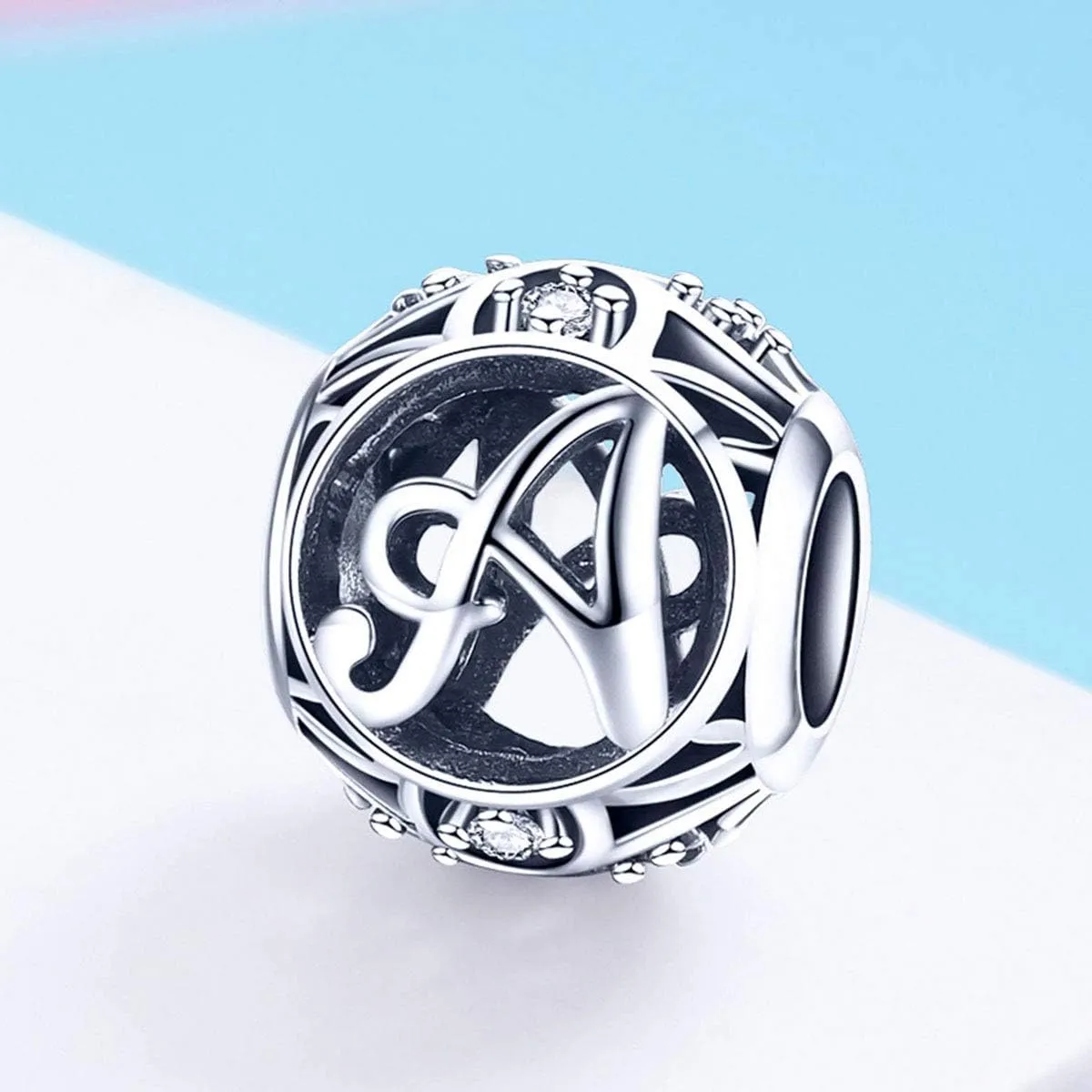 Alphabet Charms A-Z Letter Initial 925 Sterling Silver Charm Word Charm Anniversary Charm for Pandora Charm Bracelet