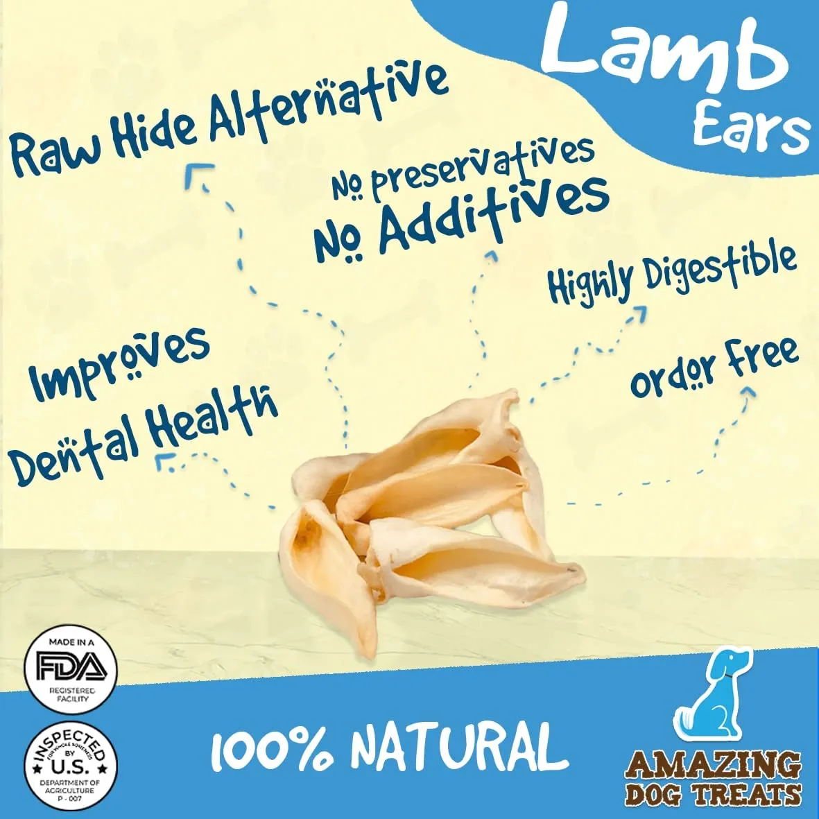 Amazing Dog Treats - Lamb Ear Dog Chews