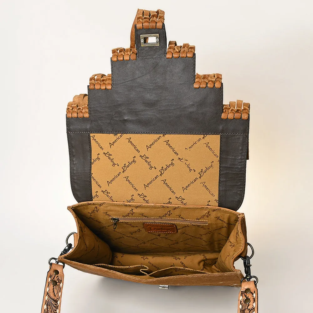 American Darling ADBGI155 Messenger Hand Tooled Genuine Leather Women Bag Western Handbag Purse