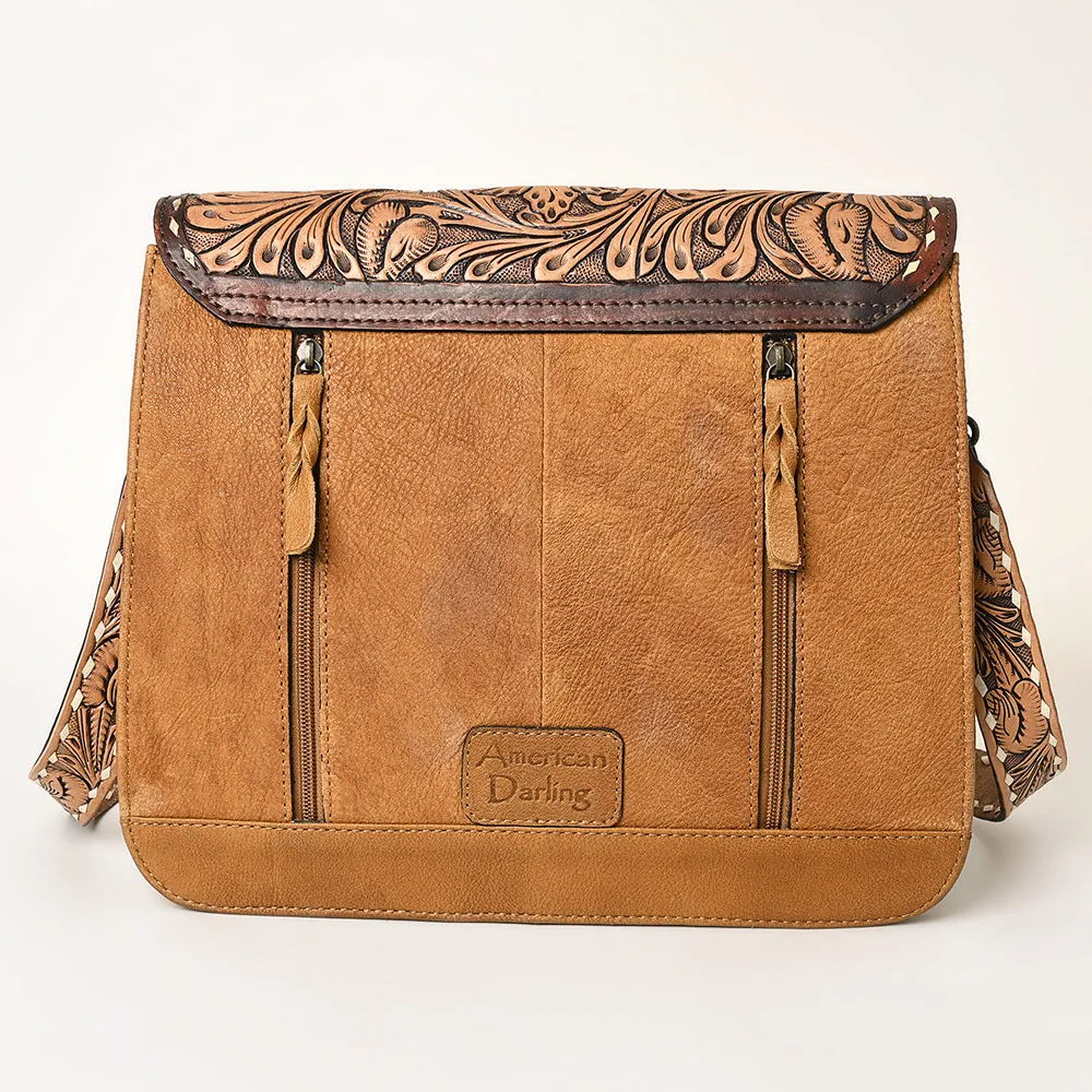 American Darling ADBGI155 Messenger Hand Tooled Genuine Leather Women Bag Western Handbag Purse