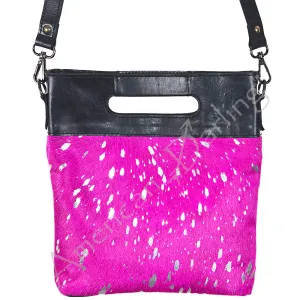 American Darling ADBGS177PKACSL Messenger Hair-On Genuine Leather Women Bag Western Handbag Purse