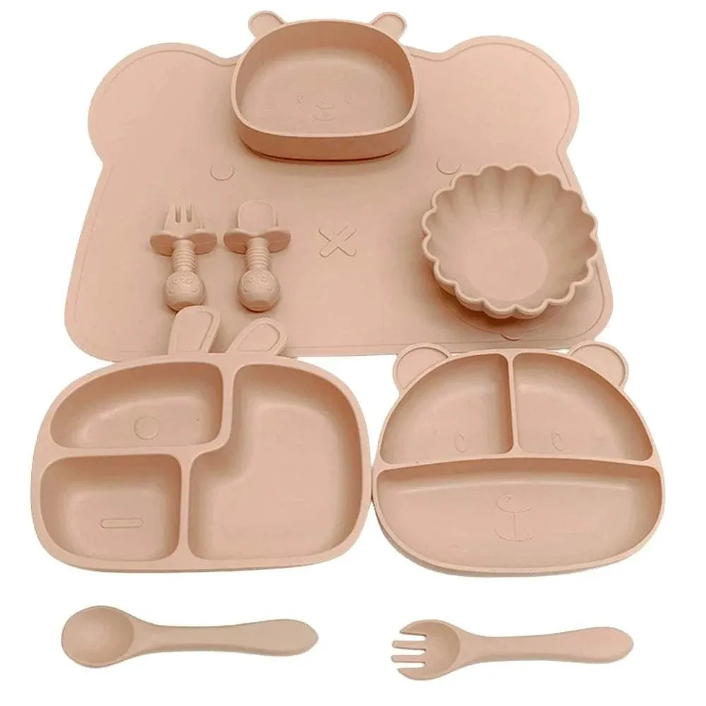 Animal Ears Baby Feeding Silicone Tableware Set