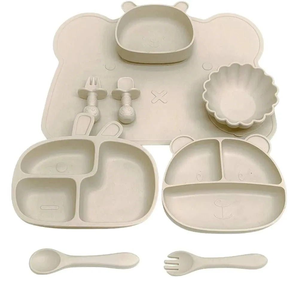 Animal Ears Baby Feeding Silicone Tableware Set