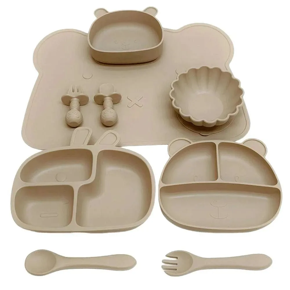 Animal Ears Baby Feeding Silicone Tableware Set