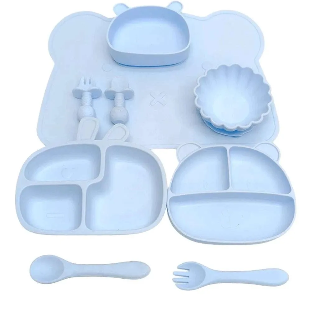 Animal Ears Baby Feeding Silicone Tableware Set