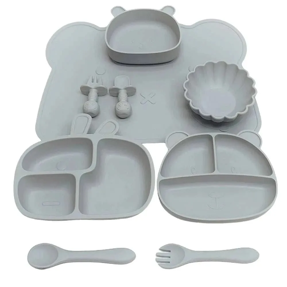 Animal Ears Baby Feeding Silicone Tableware Set