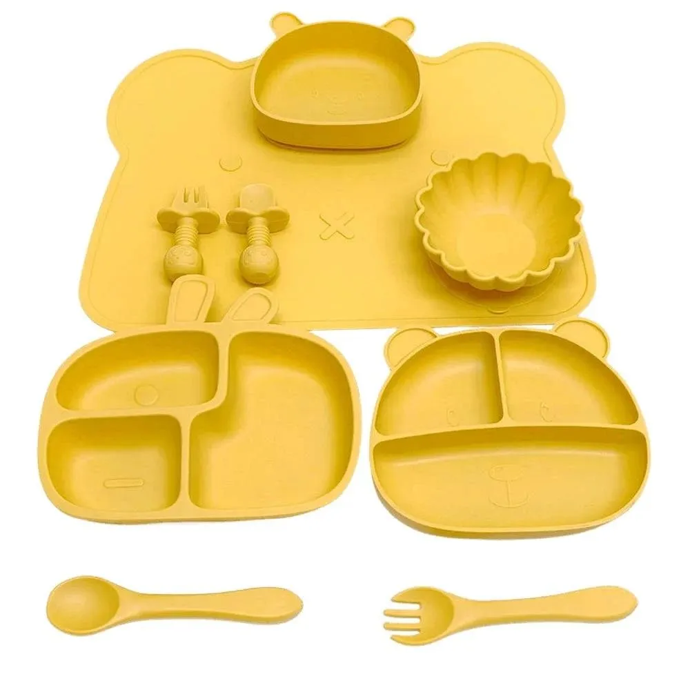 Animal Ears Baby Feeding Silicone Tableware Set