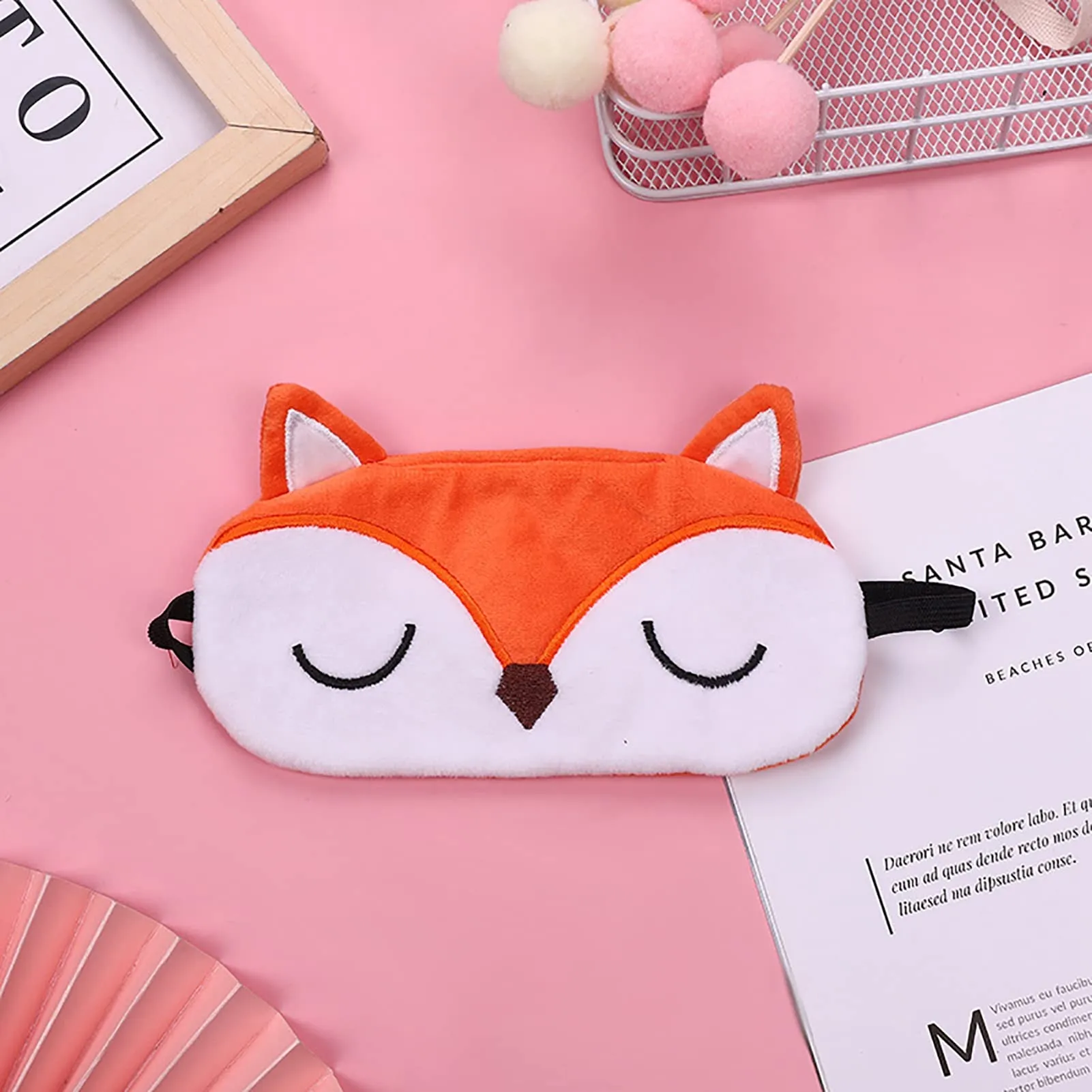 Animal Eye Mask for Sleeping Cute 3D Soft Cartoon Sleep Mask Breathable Eyeshade Kids Adult Women for Travel Pajamas Slumber Party (2 PCS) 2 Pcs