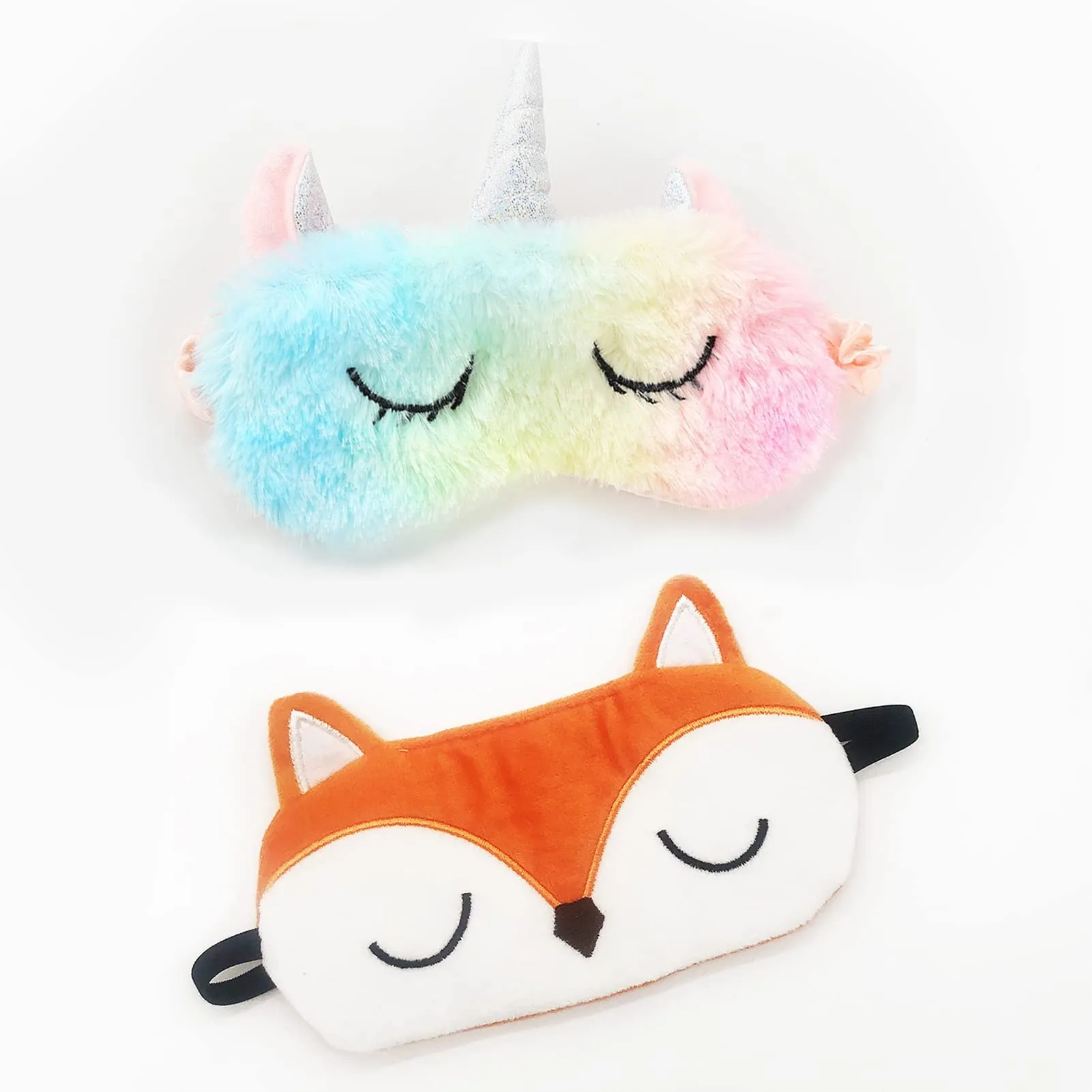 Animal Eye Mask for Sleeping Cute 3D Soft Cartoon Sleep Mask Breathable Eyeshade Kids Adult Women for Travel Pajamas Slumber Party (2 PCS) 2 Pcs