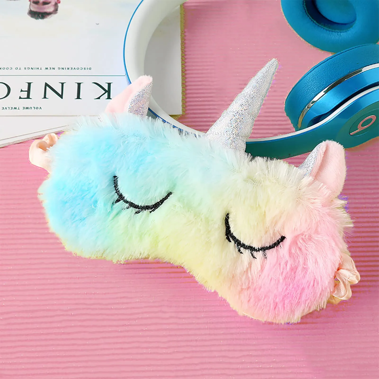 Animal Eye Mask for Sleeping Cute 3D Soft Cartoon Sleep Mask Breathable Eyeshade Kids Adult Women for Travel Pajamas Slumber Party (2 PCS) 2 Pcs