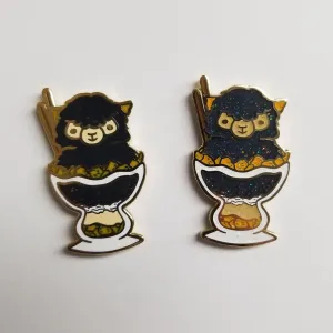 Animal Parfait Pal Hard Enamel Pin - Cute Animal Food Hybrid Pun Pins (Glitter)