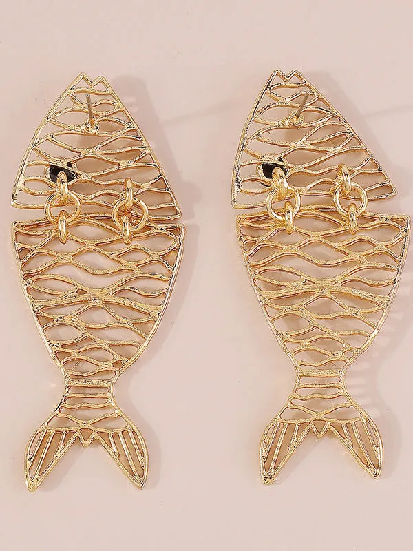 Animal Shape Hollow Drop Earrings