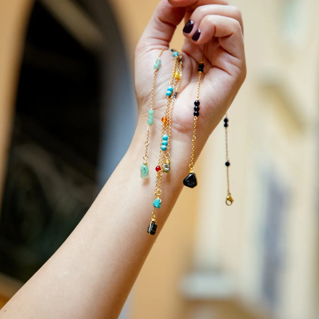 Anklets Beaded Stones with Charm