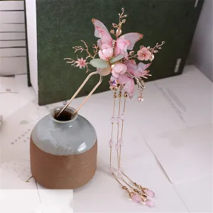 Antique Chinese Clothing dress Step Shake Fringed Hair Ornaments Super Classical Hairpin right