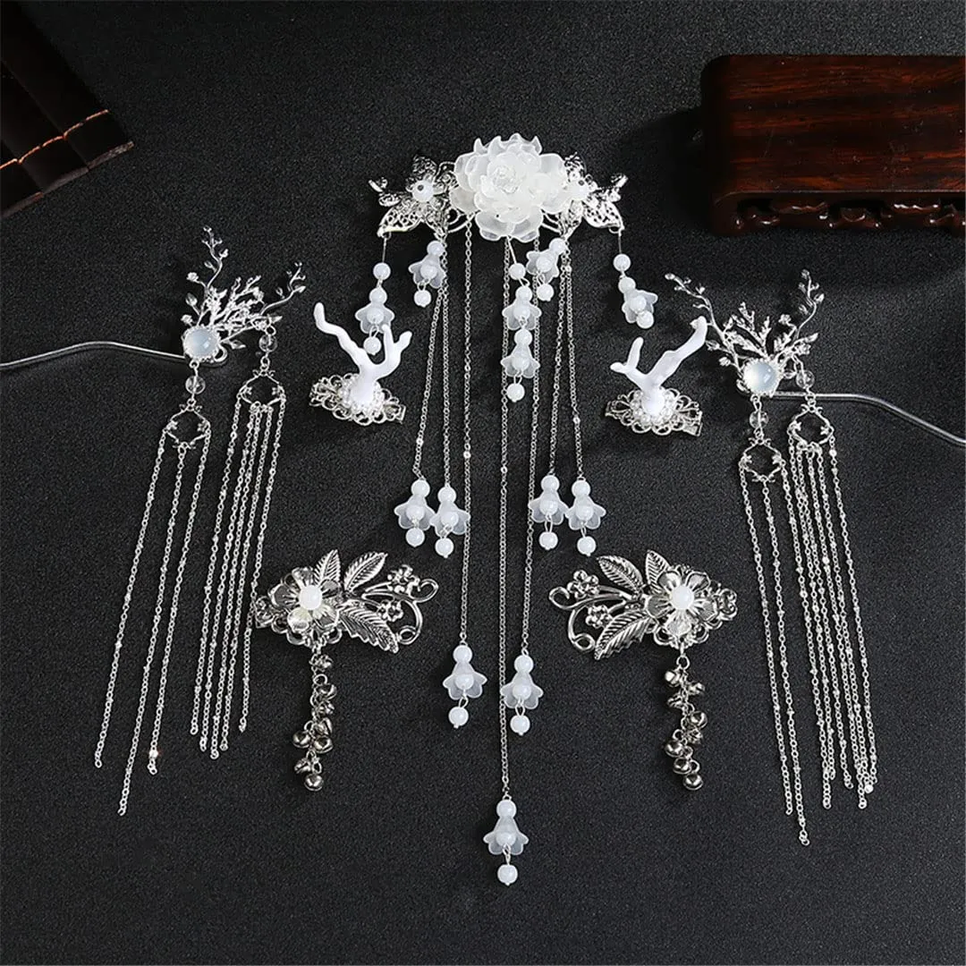 Antique Hairpin Set Costume dress Tassel Ladder Hairpin Hanfu dress Love