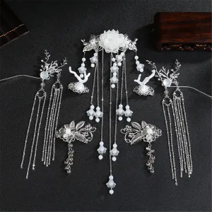 Antique Hairpin Set Costume dress Tassel Ladder Hairpin Hanfu dress Love