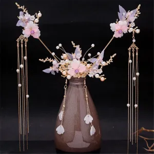 Antique Hanfu dress Hairpin Fringed Step Shaking Ancient Costume Hair Accessories Set Accessories 2