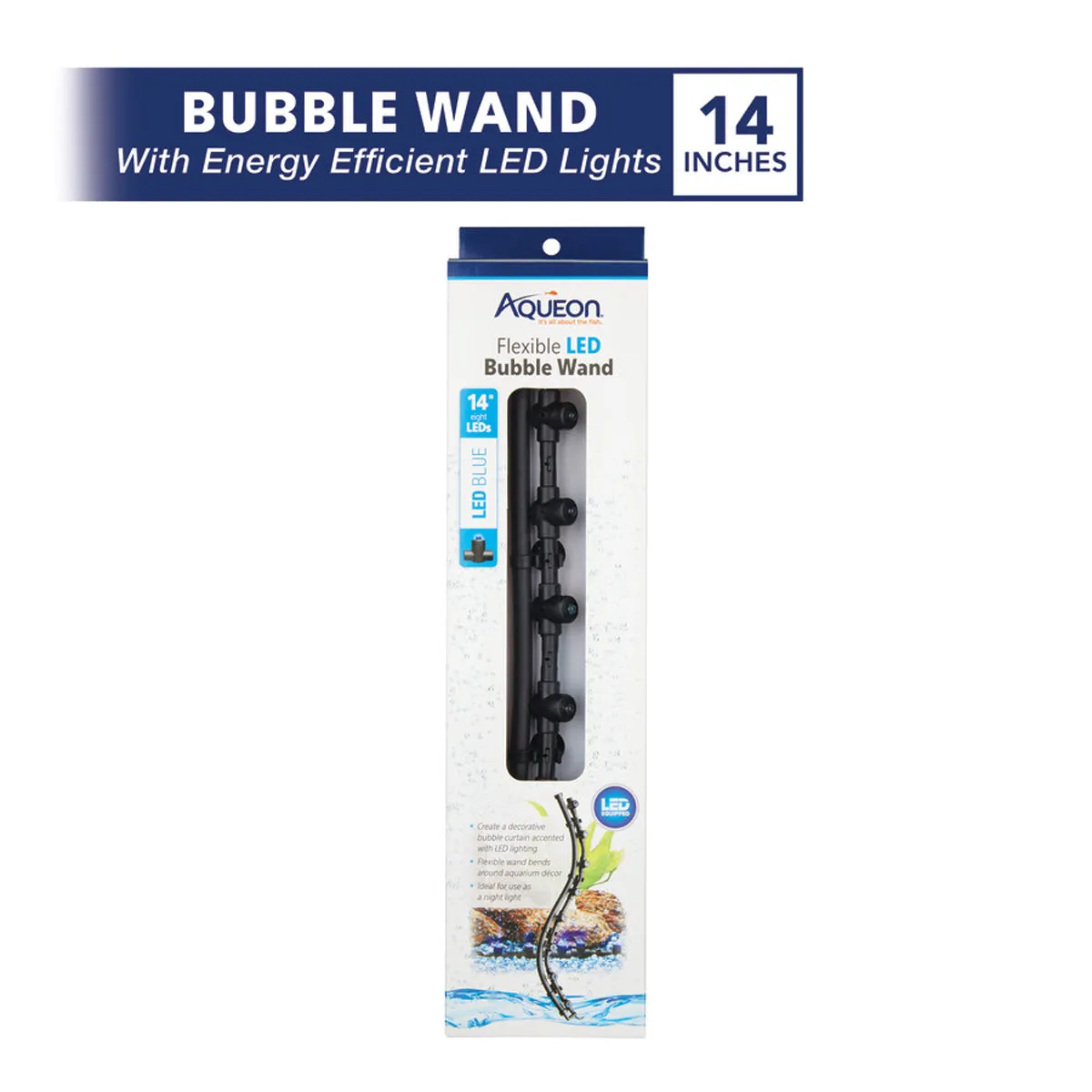 Aqueon Flexible LED Bubble Wand 14” Blue