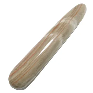 Aragonite Massage Wand Sleek Brown Healing Stone