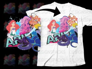 Ariel and Ursula Collage Graphic Png Digital Download